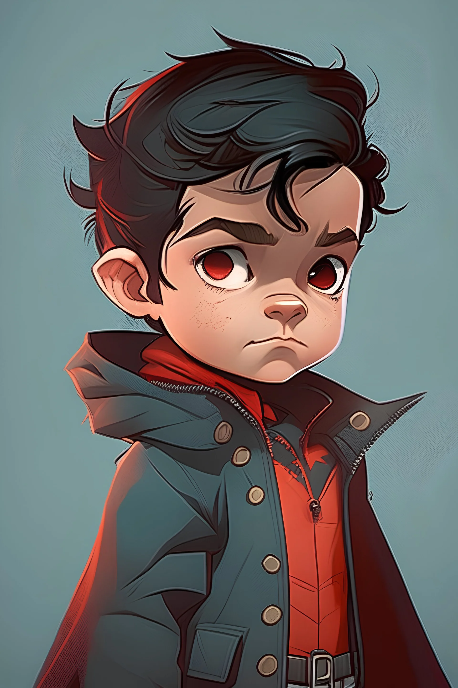 Child Damien Wayne in cartoon stile