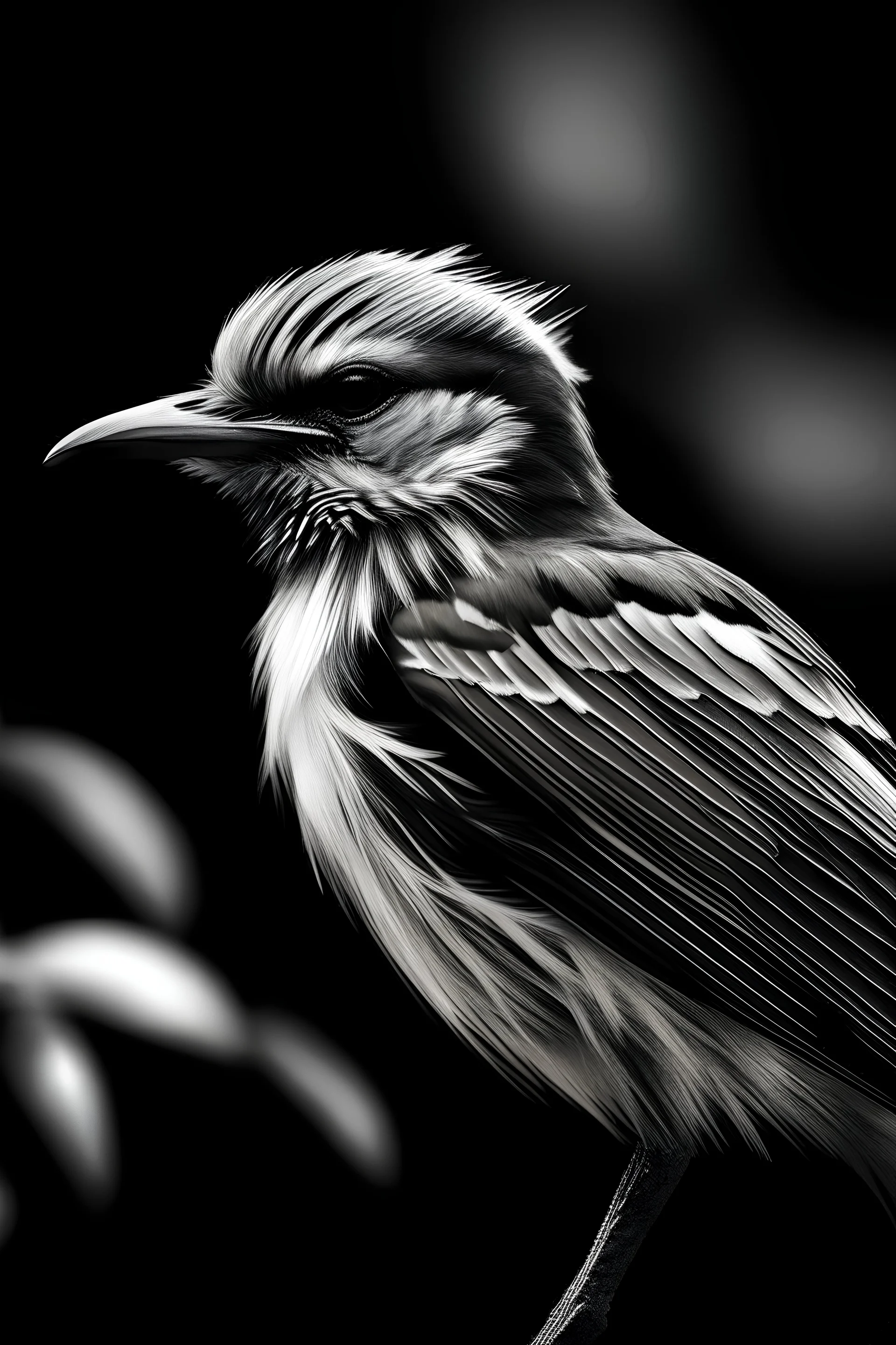 Bird Black white digital