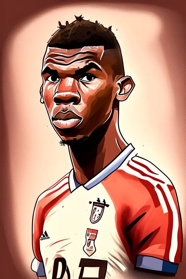 cartoon Paul Pogba French football player