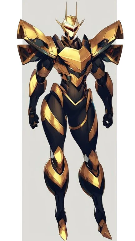 a beautiful gold robot .