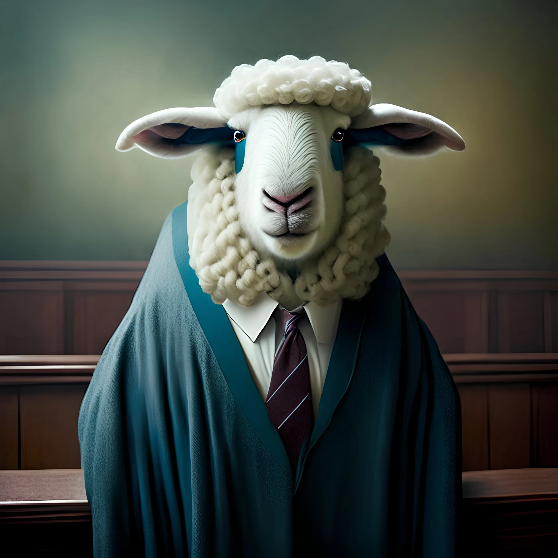 A sheep dressed as a lawyer