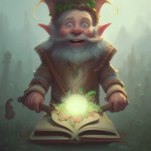 a Portrait of cute elf Leprechaun as +Book illustration by Gediminas Pranckevičius, Jean Baptiste Monge, Brian Kesinger, Anton fadeev, Kilian Eng,richly detailed