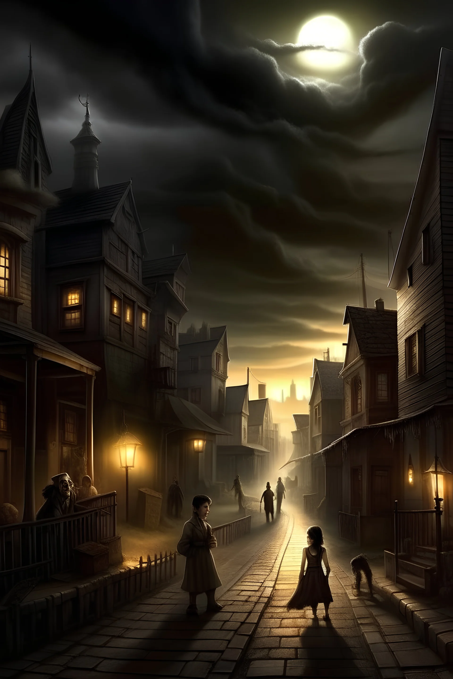 the scary town wide depht dramatic hd highlights detailled