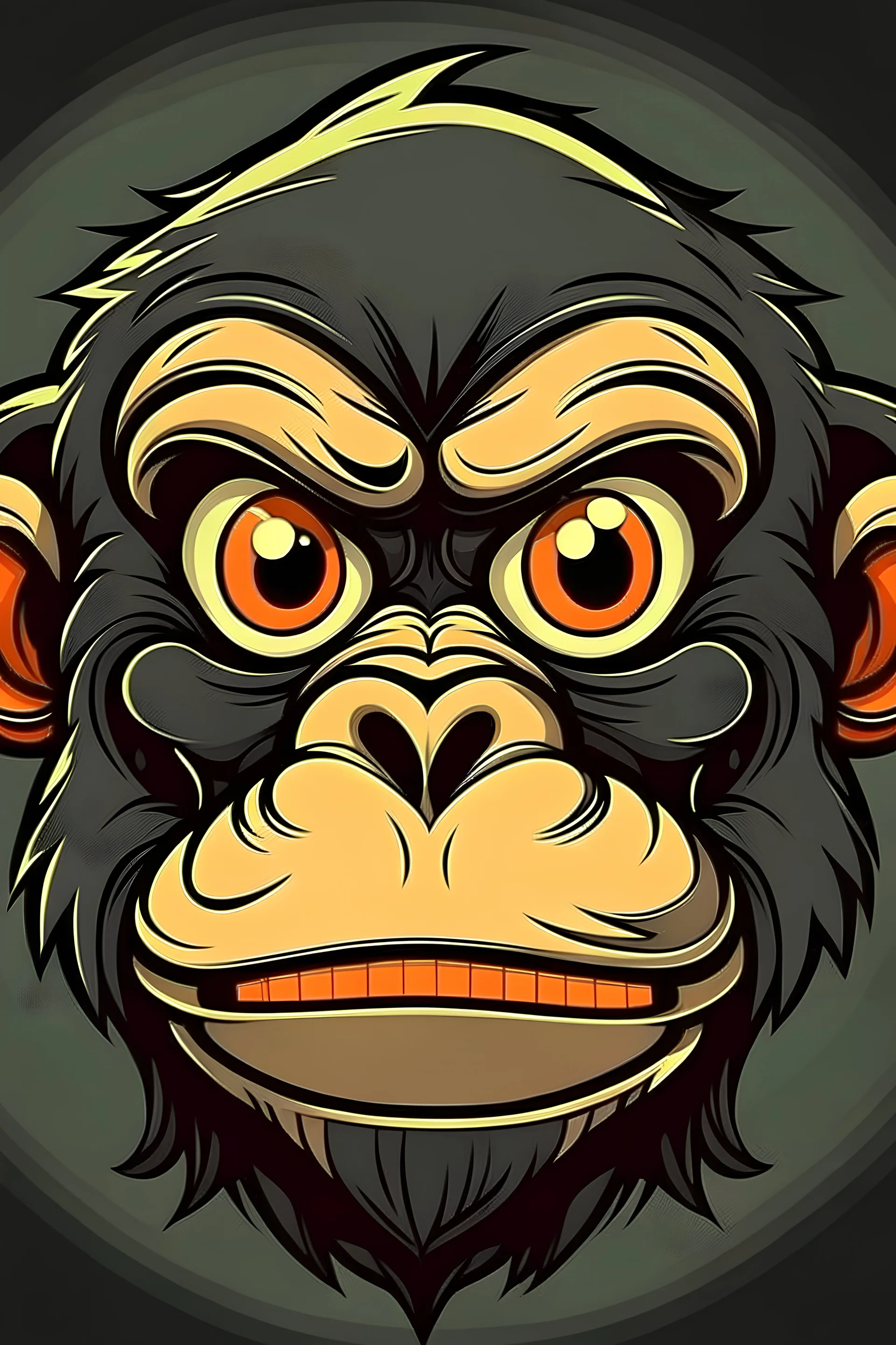 Make a badass cartoon monkey