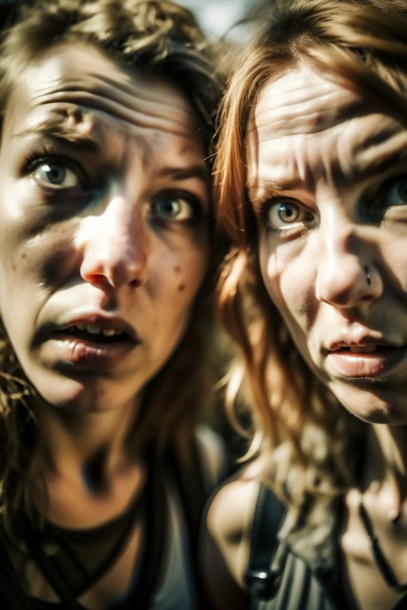 yakın 2 kız arkadaş The walking death tarzı 2D geniş açı Boydan geniş açı