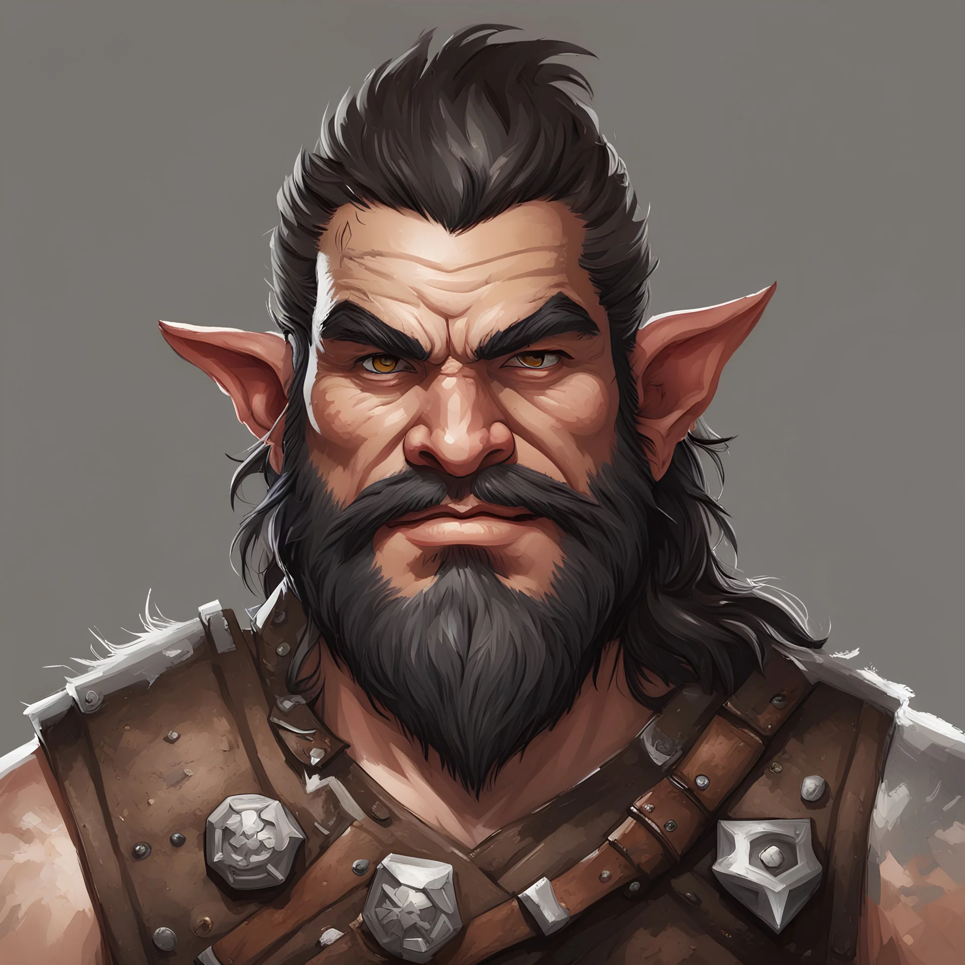 dnd, portrait of a male gnome barbarian