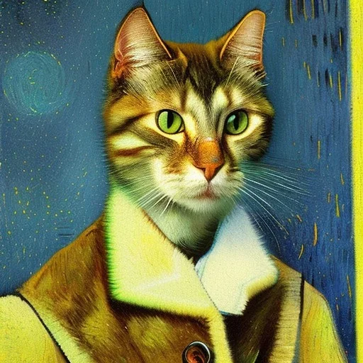 Portrait of a cat by Van Gogh