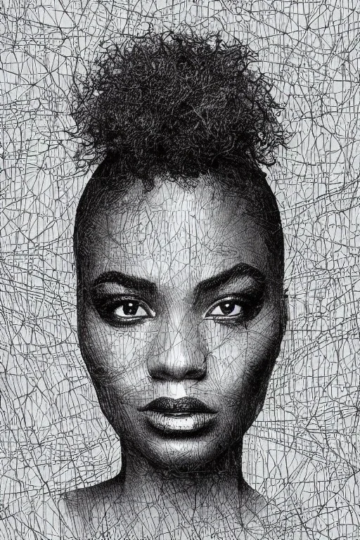 scribble portrait of Black woman, 8k resolution, r_drawings_rene, scribble, scribble drawing, scribble art, behance, rdrawings25, synthetic, hairy scribble fill, line draw, scribble sketch, , Vince low