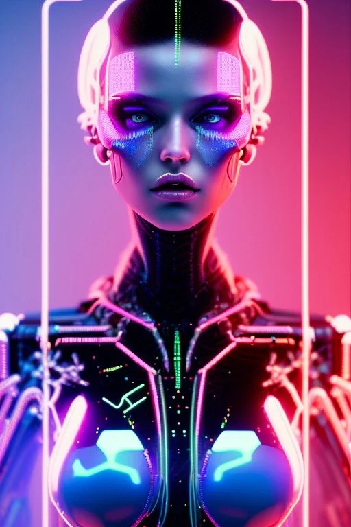 cyberpunk, pink latex body, women, body portrai, highlight eyes perfect, skin, tron, cyborg, perfekt sexy, real, dream, hr giger