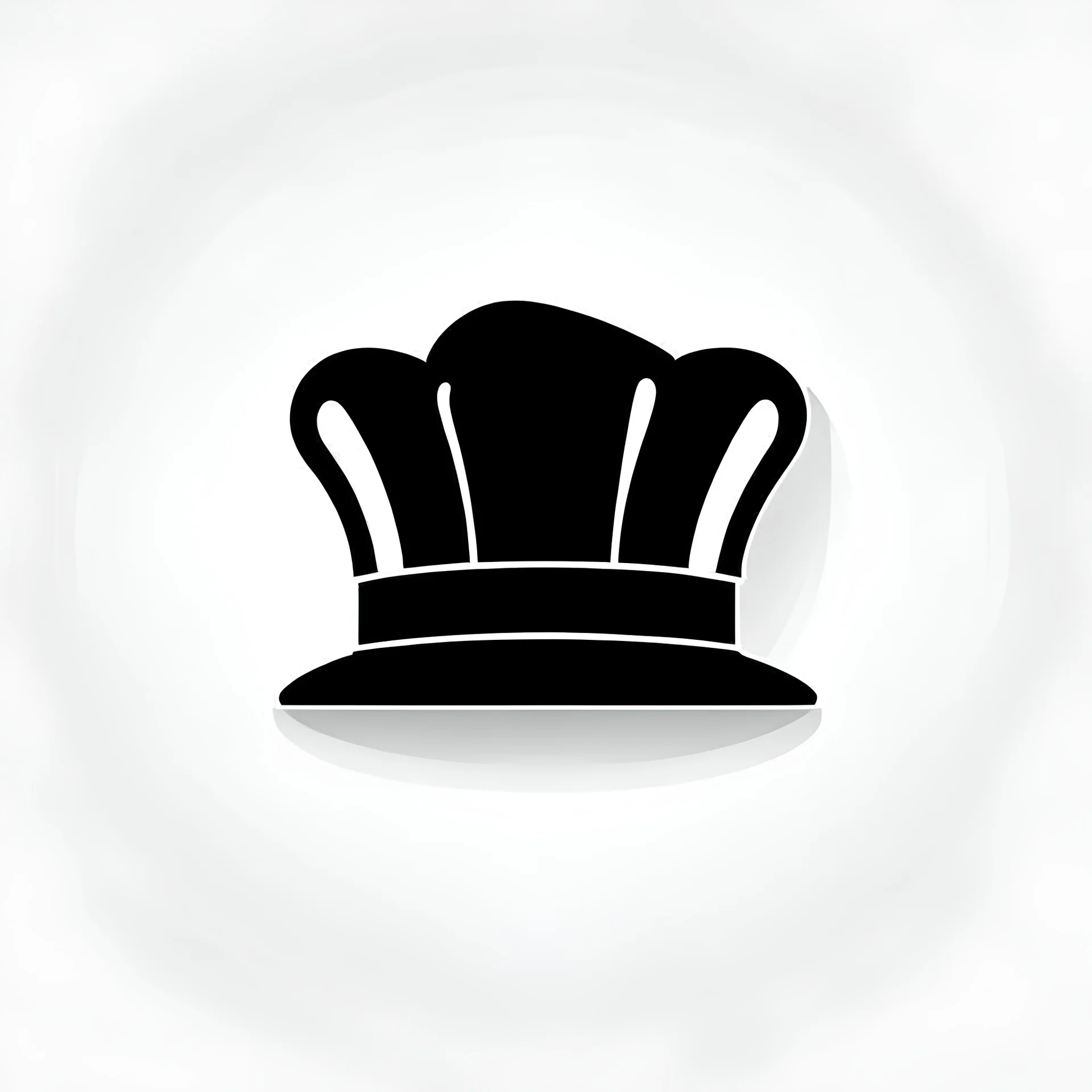 create a chef hat icon like vector style with black color