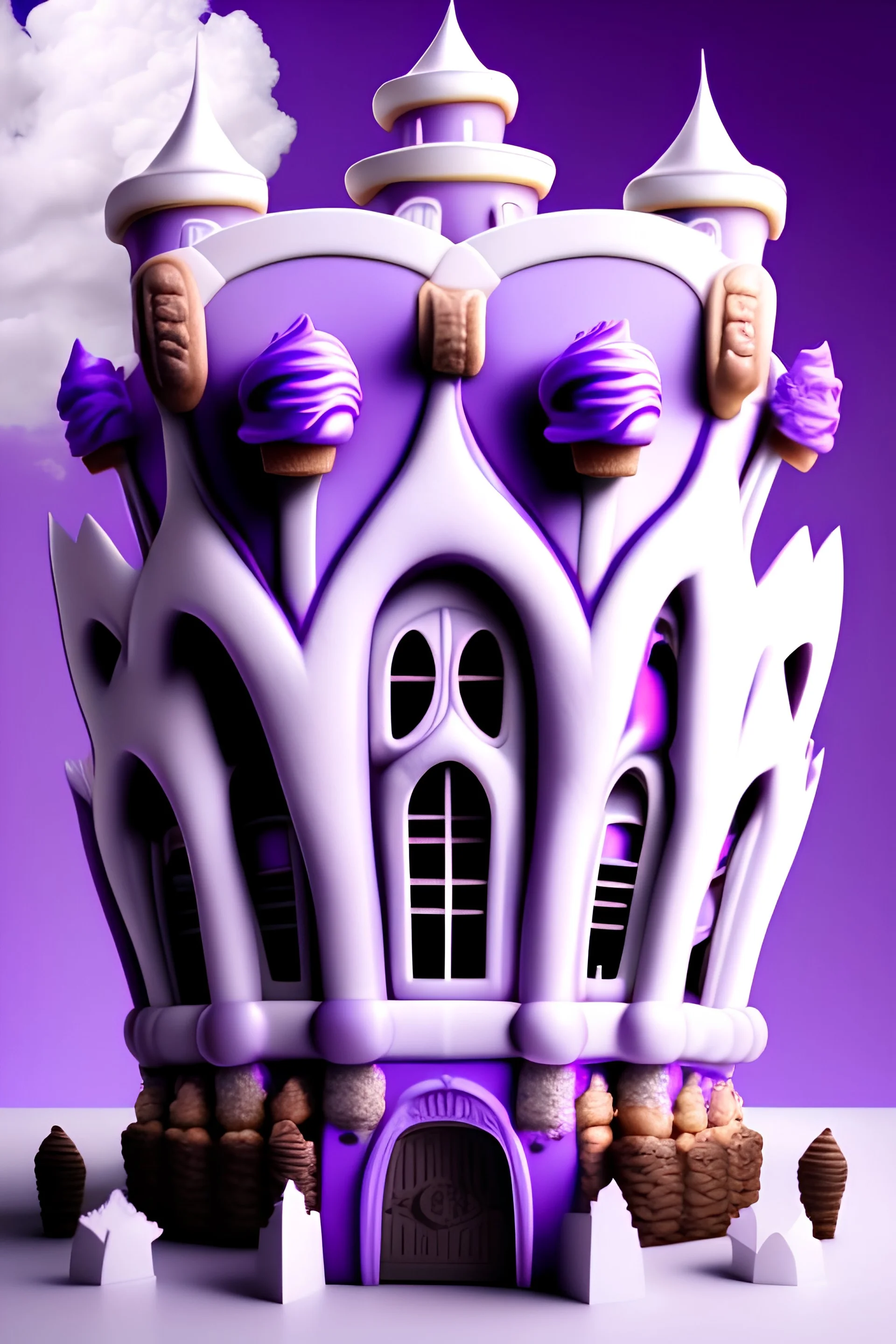 purple and white castle