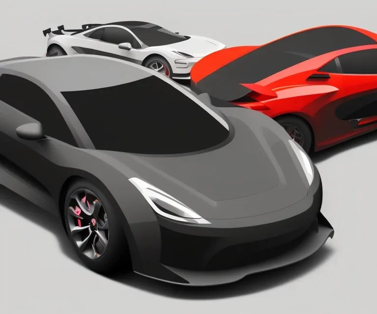 Car Supercar Vector 3d rendering Vector collage