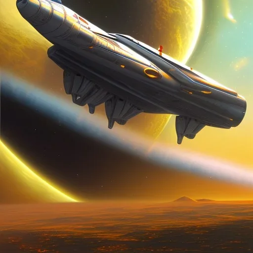 70’s sci fi spaceship illustration