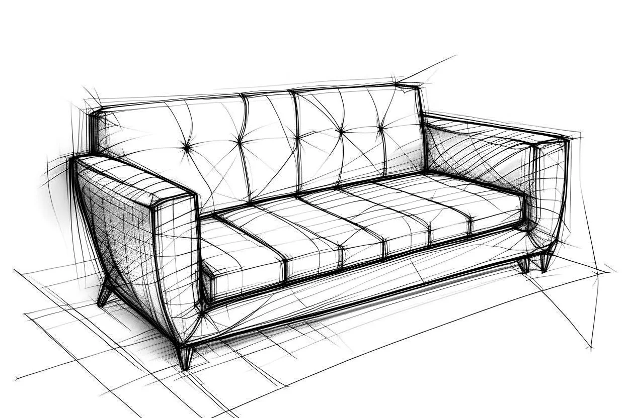 “sofa” Concept Diamond Sketch with white background