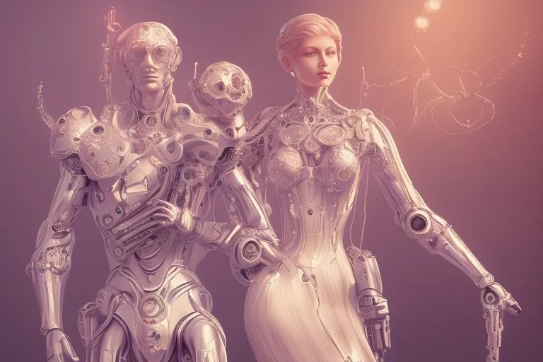 Mechanical MAN and woman rose