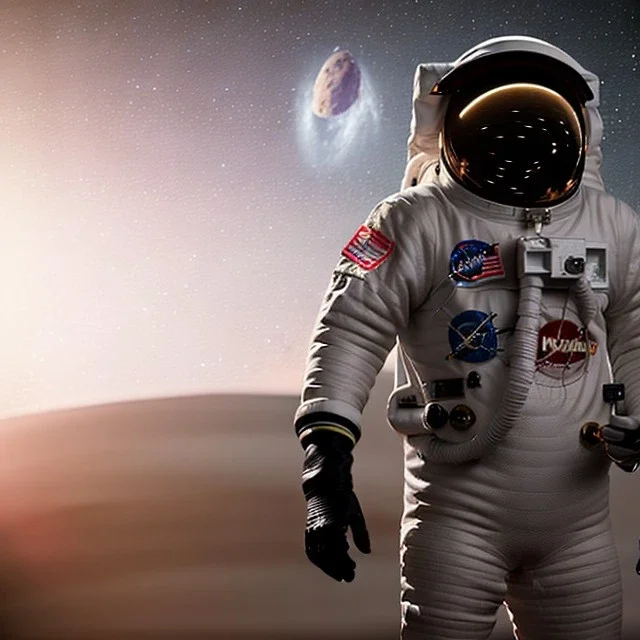 an astronaut in moon, full body, highly detailed, kente, black puffer jacket, 3d render