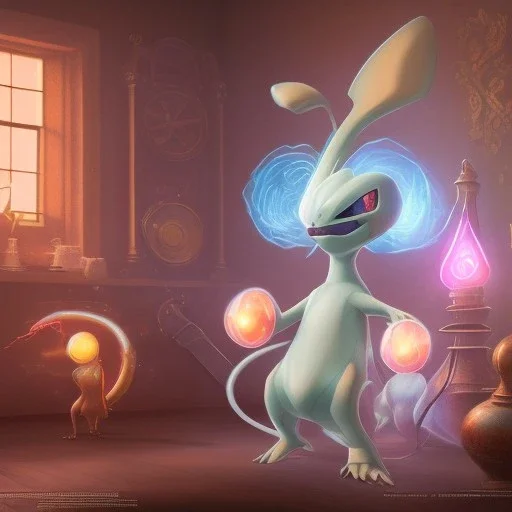 Mystery pokemon,Ambiance dramatique, hyperrealisme, 8k, high quality, lot of details, portrait,