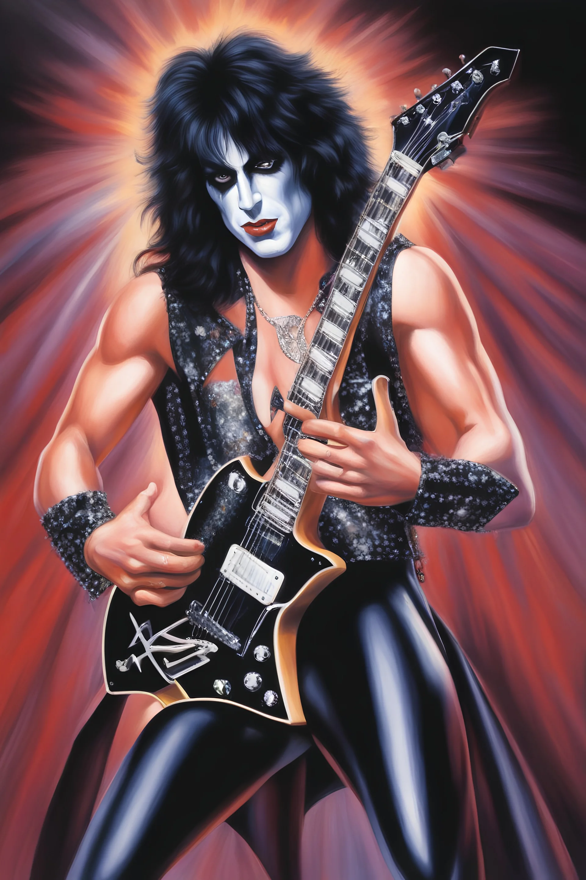 paul stanley full color oil painting art by Alex Ross