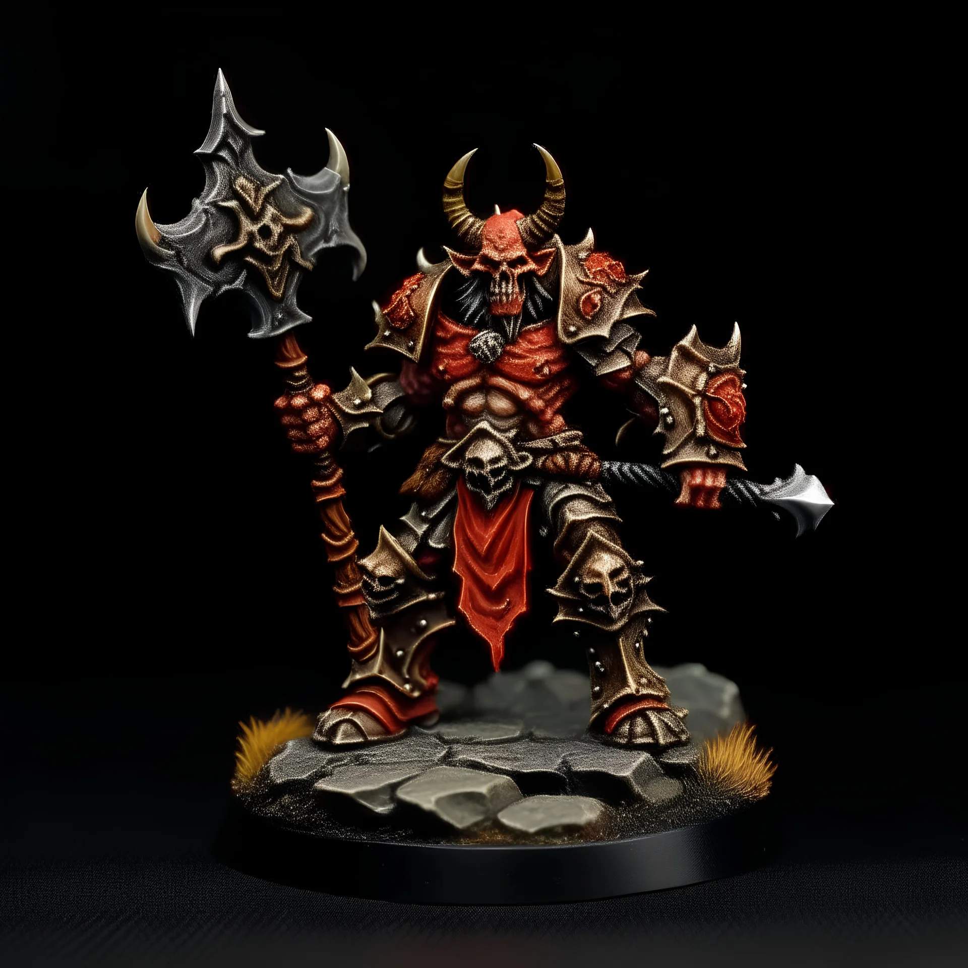 Devil lord with hammer and shields