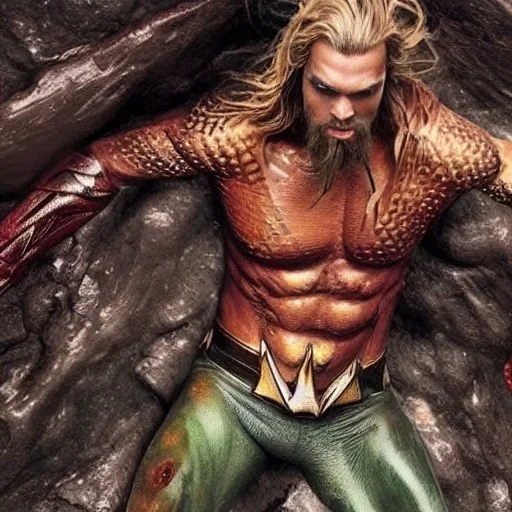 Stable diffusion, imagine an epic photo of zombie aquaman , ultra realistic, cinematic