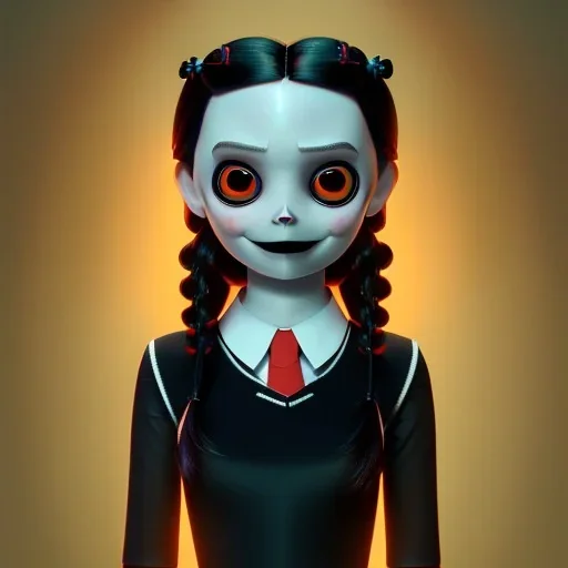 an adorable disney wednesday addams, full shot, atmospheric lighting, detailed face, by studio pixar, studio disney,stanley artgerm lau, wlop, rossdraws