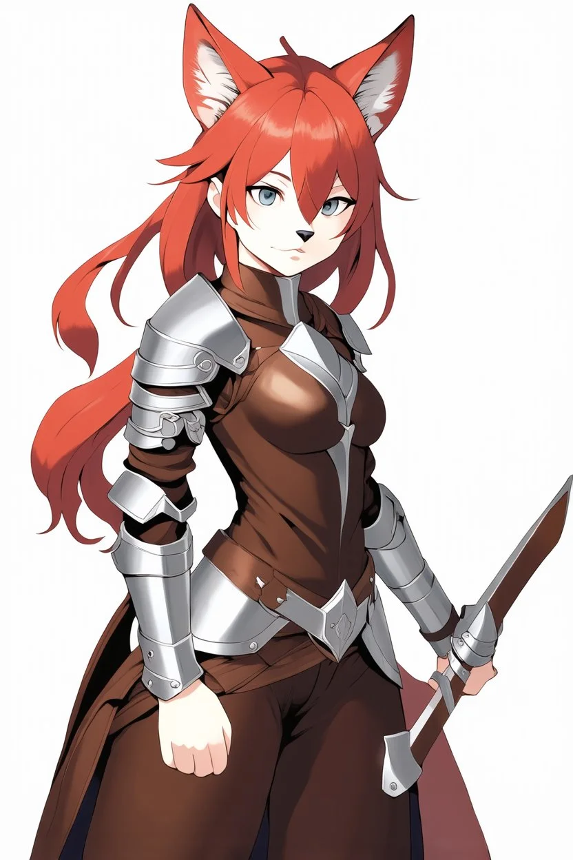 Teenaged Female Red haired kitsune paladin/bard