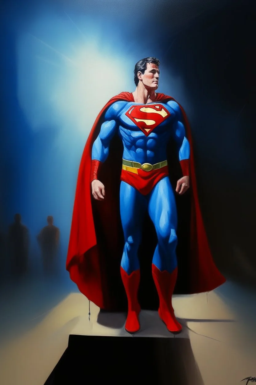 Superman standup comedy club oil canvas