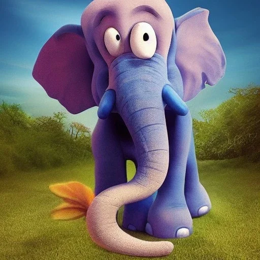 mix Smurf and elephant