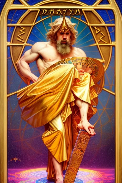 photorealistic fantasy illustration of I calculated a phantasm to glimpse Pythagoras's golden thigh While performing cult mathematics in the style of Dan Mumford, artgerm, Alphonse Mucha. HDR, dof, deep focus, hyper realistic, magic, mystical, 3d render, octane render, hypersigil