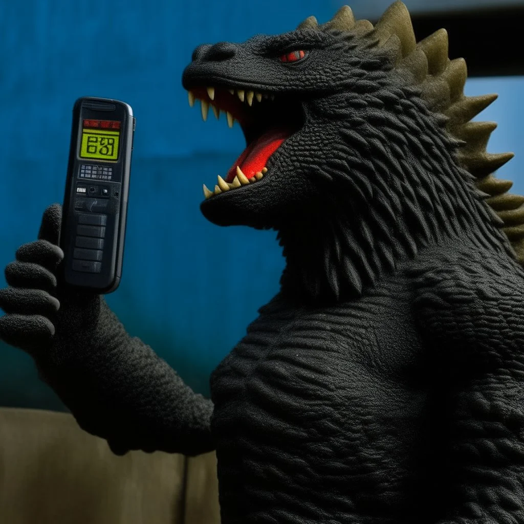 Godzilla calling phone using a nokia