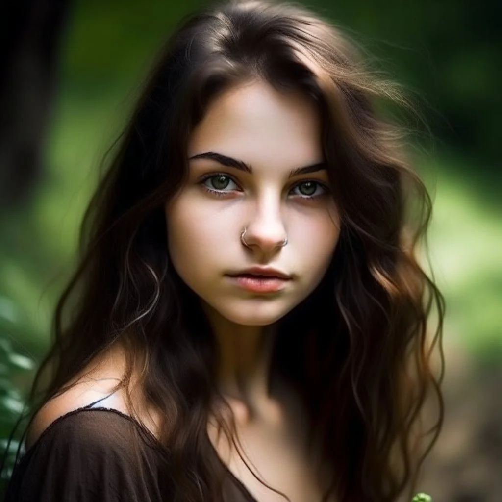 pretty girl, aged 18, brunette, attractive, faun