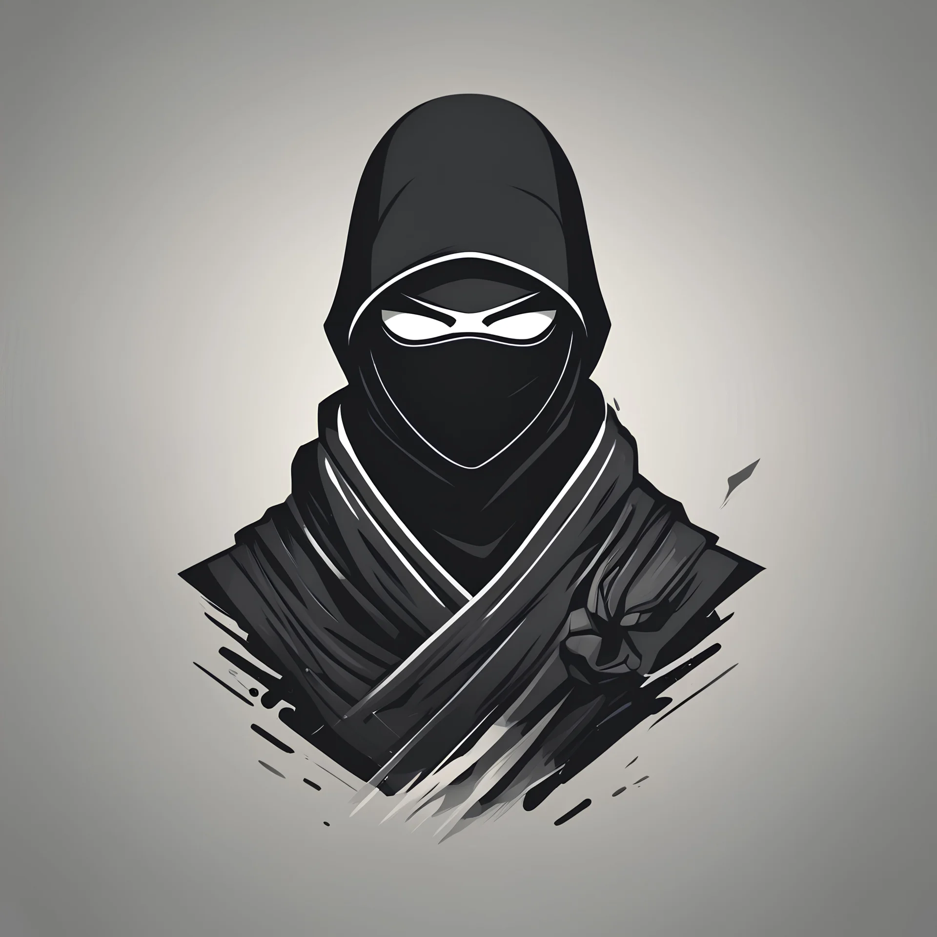 Vector ninja design, Craft a minimalist ninja design with clean lines and simple yet striking graphics. Focus on a monochromatic or limited color palette for a modern, understated look
