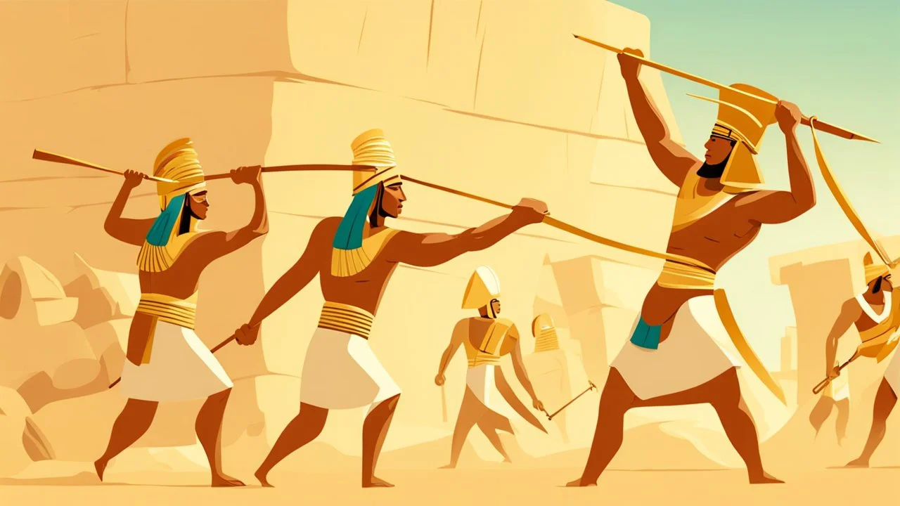 Pharaonic soldiers fighting in battle