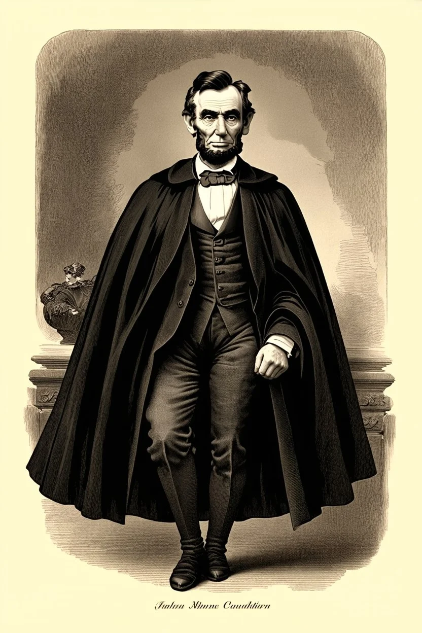 abraham lincoln wearing a cloak