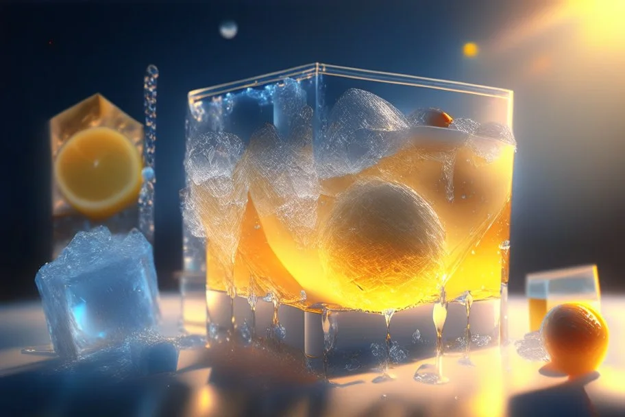 ice cubes, cocktail, mist, steam, solar system in sunshine Nikon D850 highly detailed digital painting sharp focus elegant intricate photorealistic 4k very attractive beautiful dynamic lighting award winning fantastic view 4K 3D crisp quality Unreal Engine very cute matte background cinematic postprocessing acrylic art focused