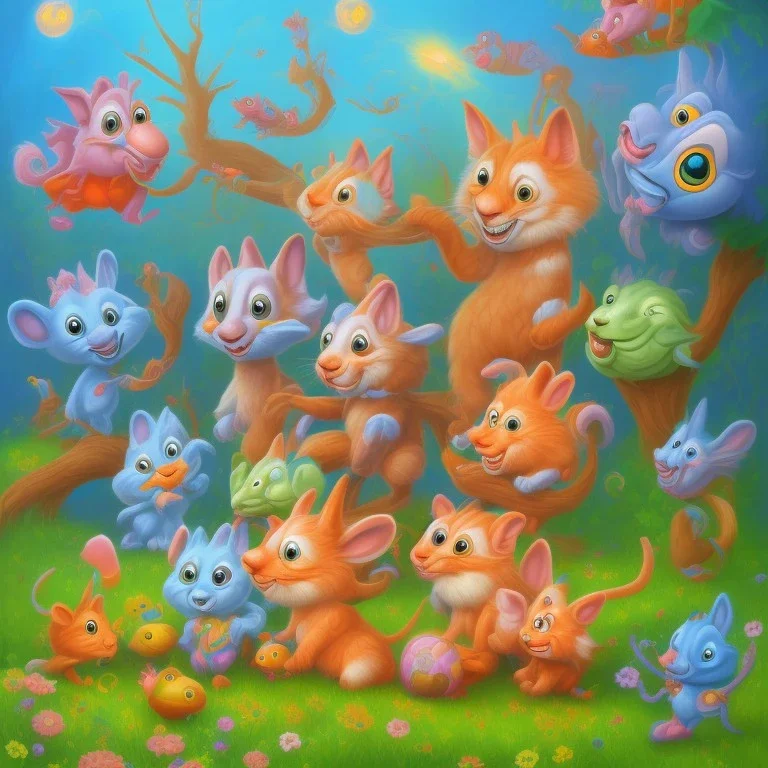 cartoon animal kindergarden