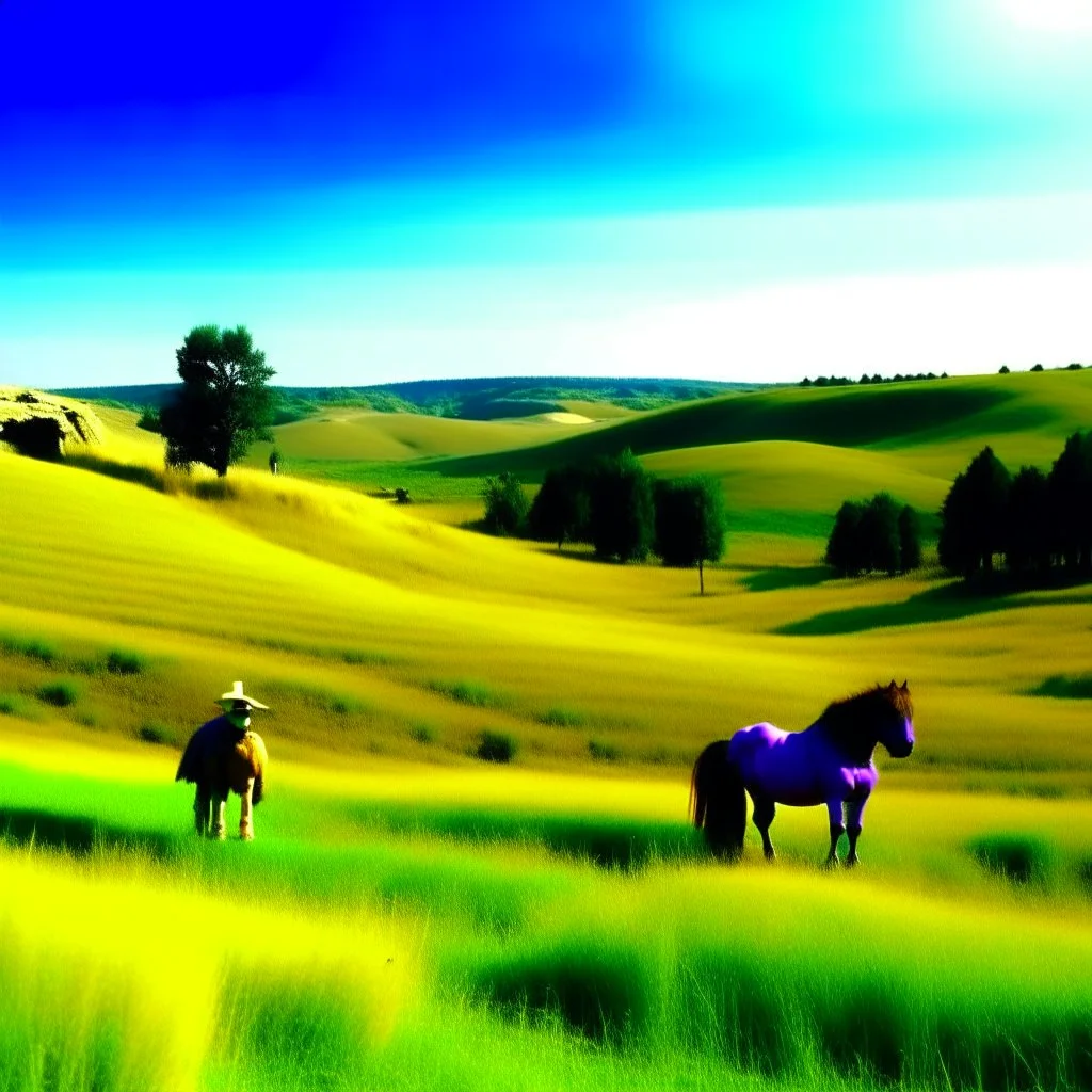 Nebraska 1997 Wild Horse Hill Photo, FNAF Purple guy in the foreground behind a tree.