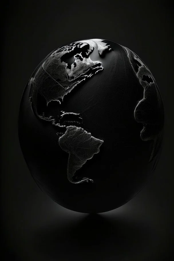 Ashing globe, black background