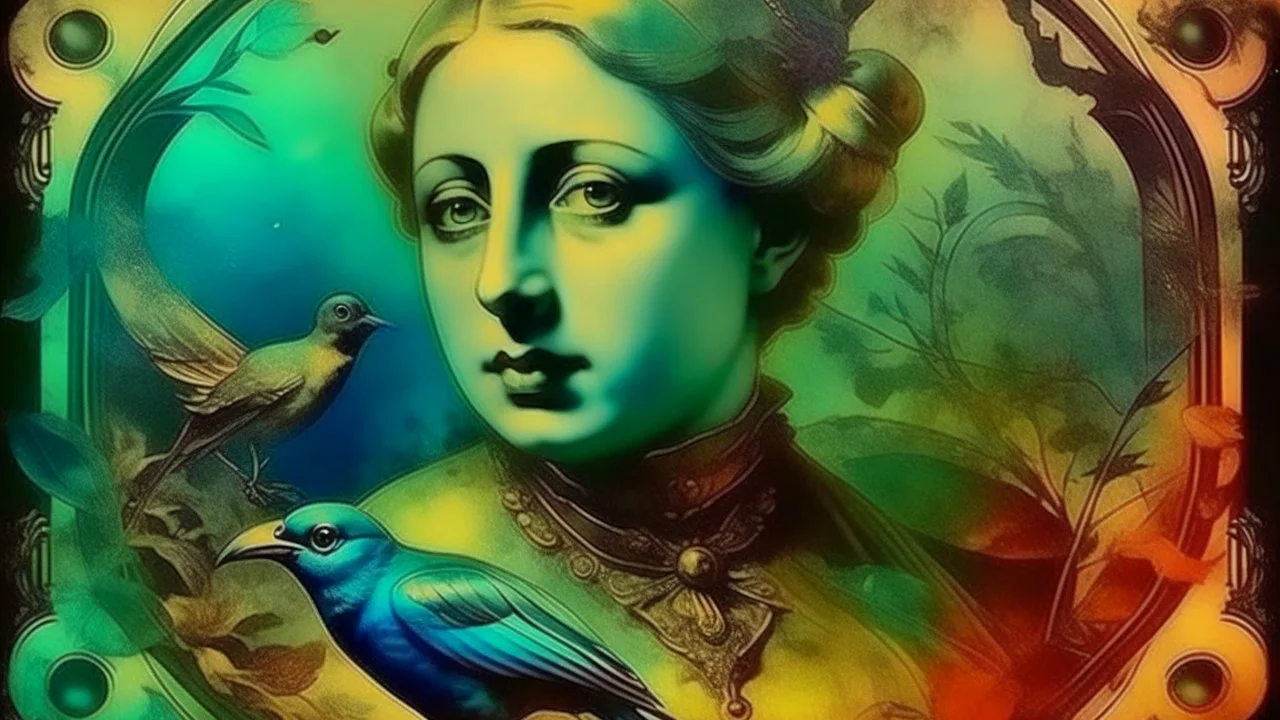 antique analog vintage, surrealism painting, vibrant color palette, stained vignette, highly detailed found footage, desaturated faded film, film skratches and dust