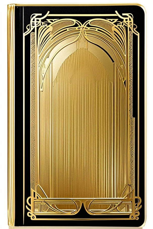 rectangular gold delicate art nouveau book cover