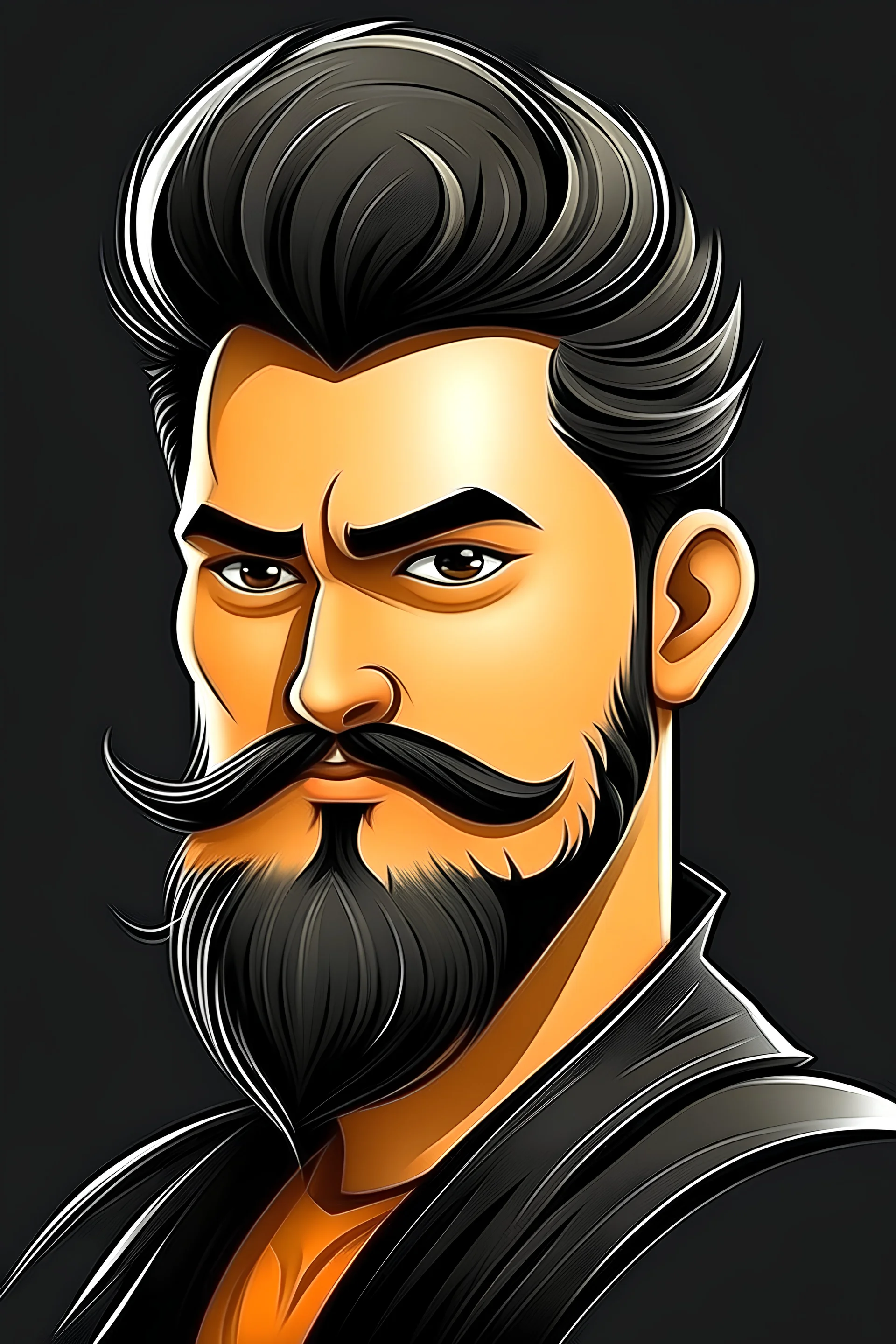 Mascot logo man beard hairstyle