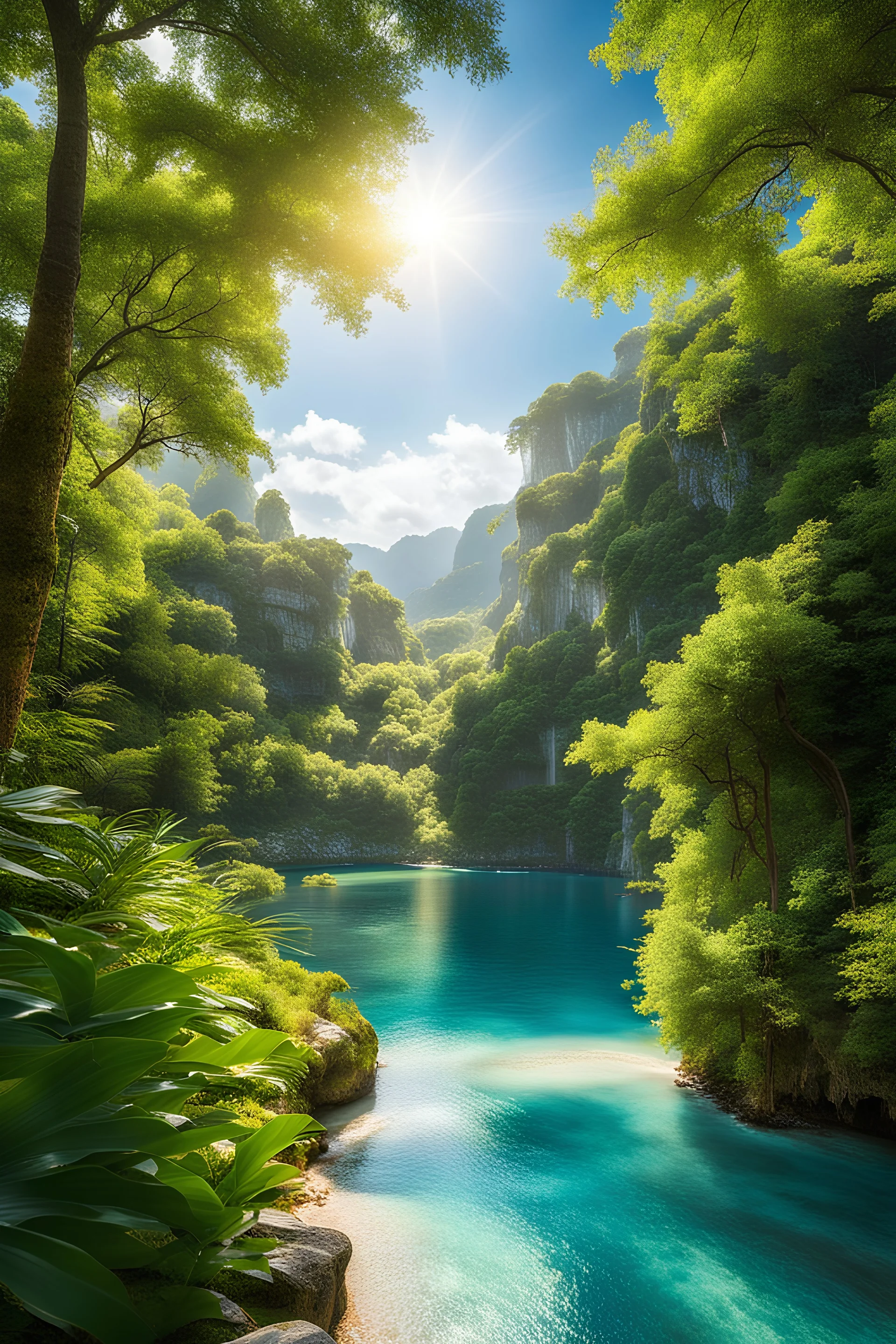 "mental constructs Mysterious journey of happiness that we can transcend in the Surreal panorama of Baros remedies guided by Gaudy where the sun illuminates the path of this cheerful summer afternoon"