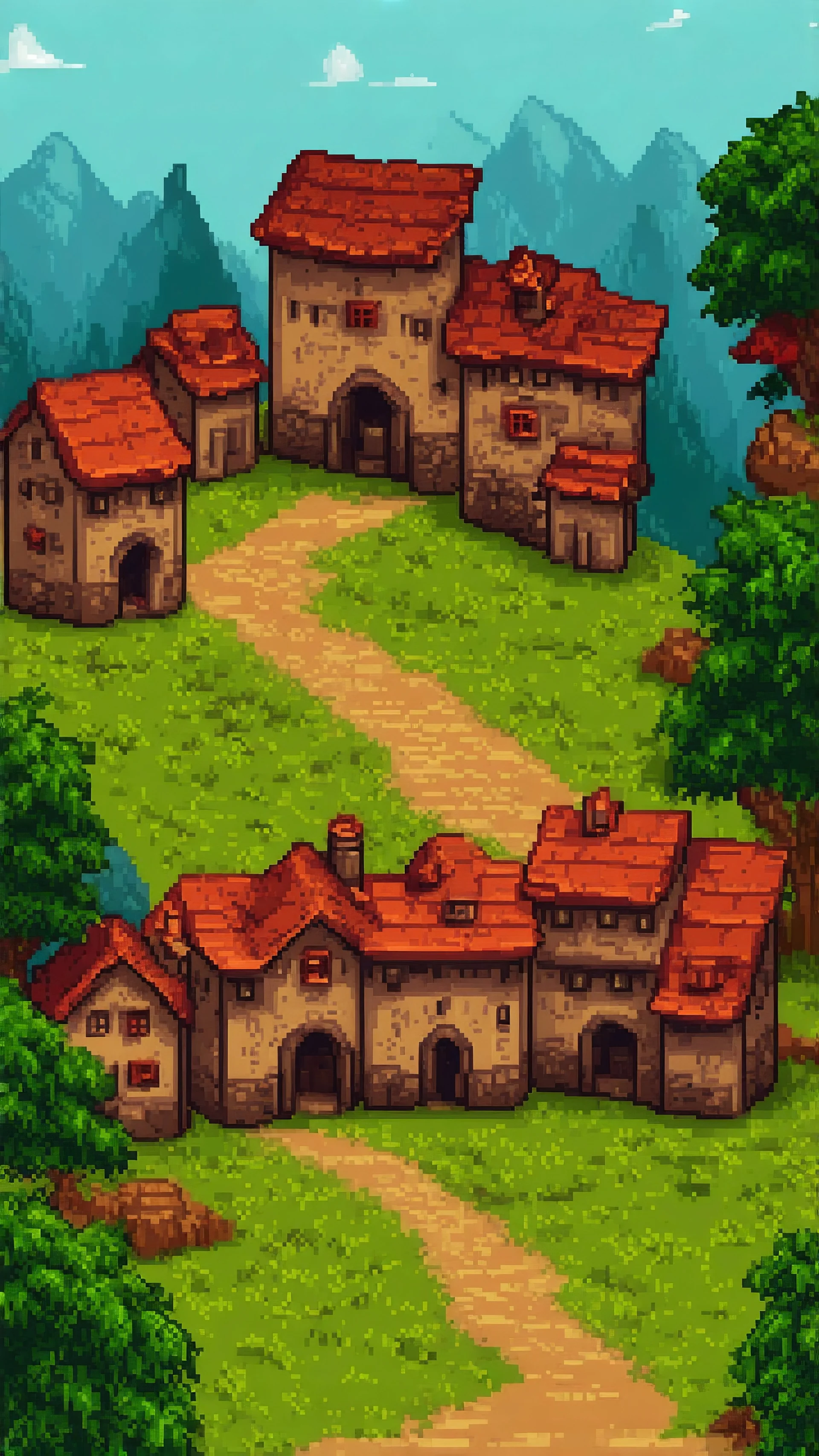 medieval village in HQ style background for youtube thumbnail