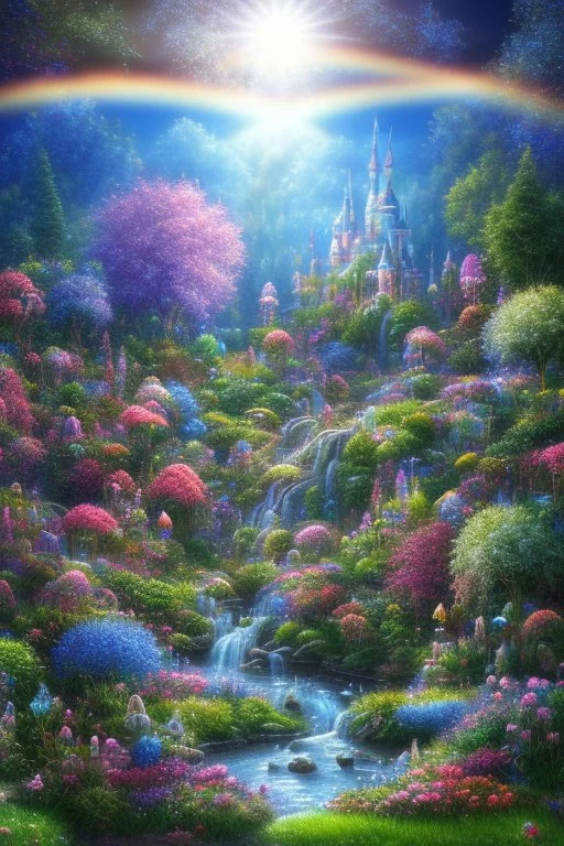 verybeautiful-magical-garden-of-the-angelic-kingdom-blue-and-pink-plants-and-trees-small-river-sunshine-flowers-haze-thumb-rainbow-ufo-bright-colors