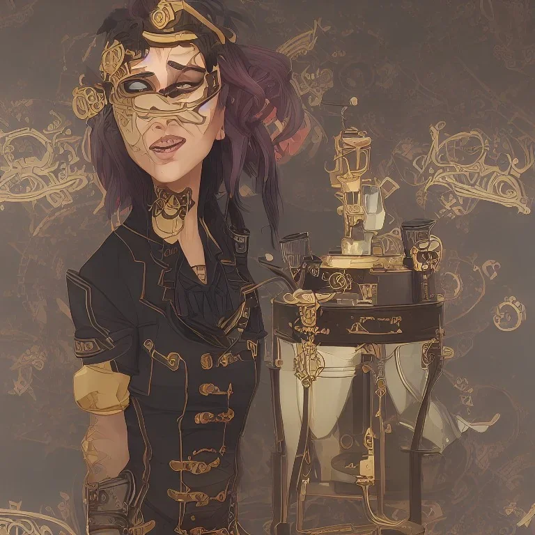 Black and blue lemonade tea in a cup steampunk