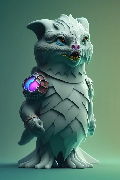 isometric clean art of fantasy creature , soft lighting, soft pastel gradients, high definition, 3d icon clay render, blender 3d