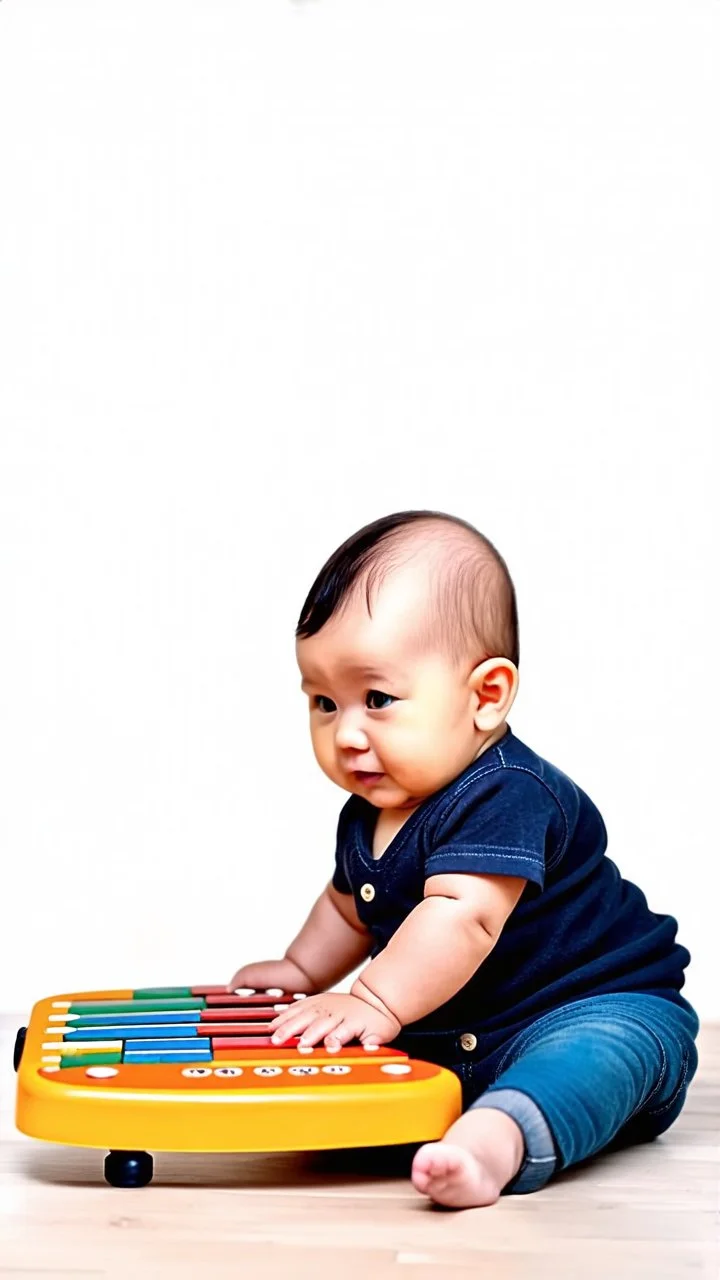 A baby with a xylophone for a back