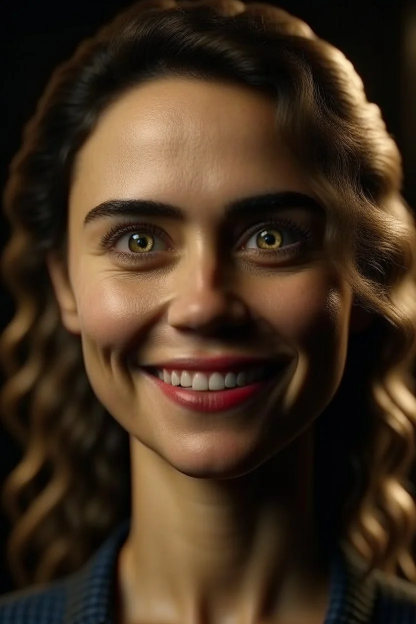 A happy beautiful woman, head and shoulders portrait, 8k resolution , cinematic