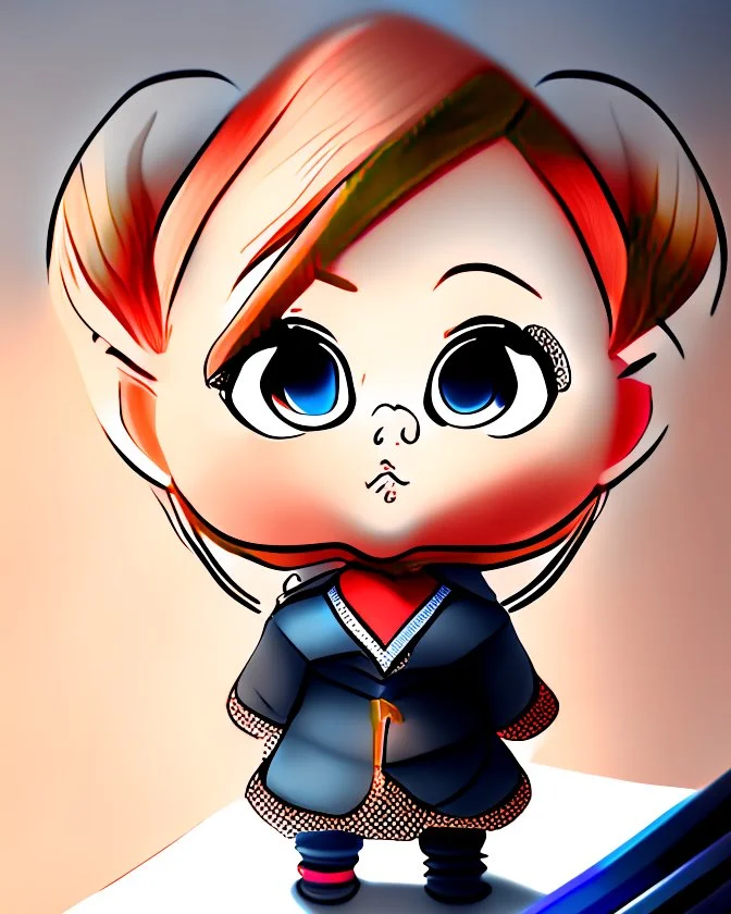 Dibujo lineal chibi arte digital calidad ultra 3D