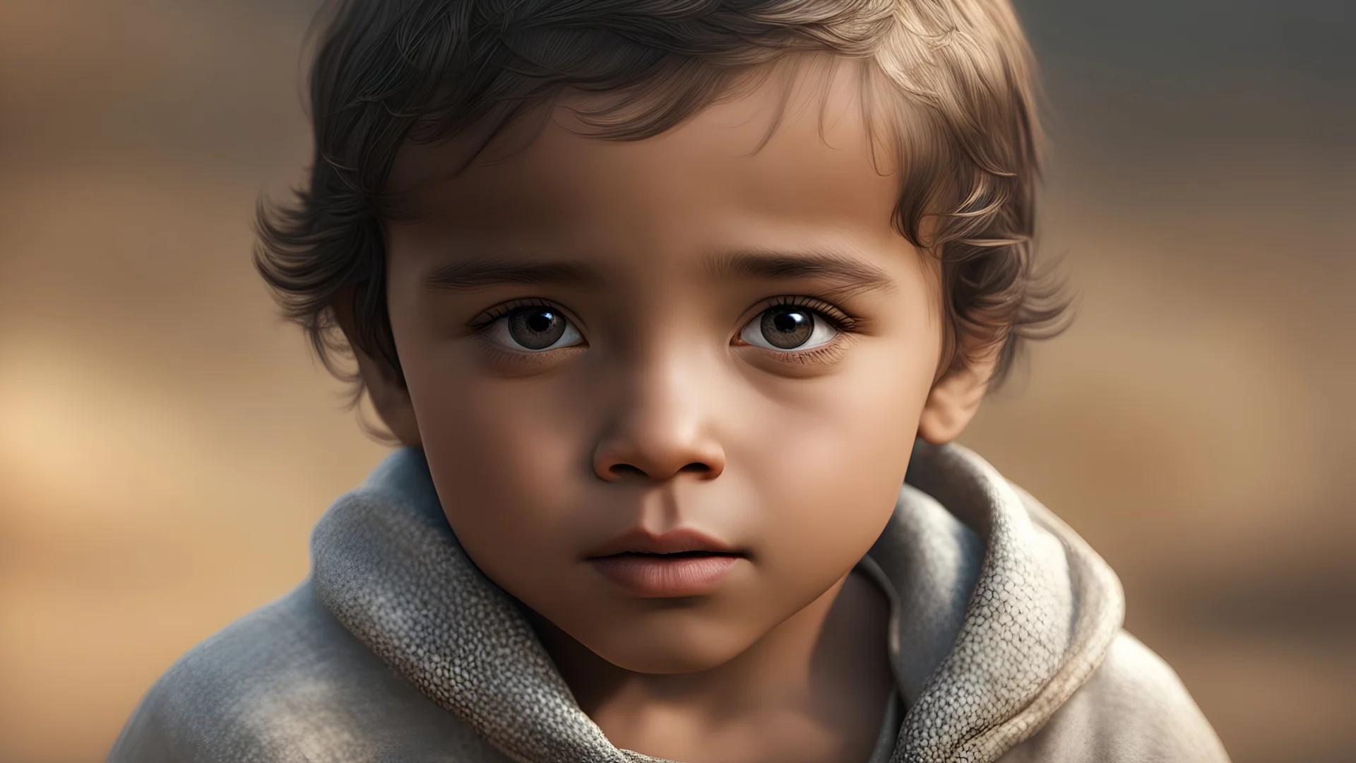 Thoughtful appealing 2-year-old migrant boy, engaging, tearful, aware, worried, intelligent, hopeful, fearful, showing his head and upper body, perfect sparkling eyes, perfect anatomy, exquisite composition, beautiful detailed intricate detailed octane render, 8k artistic photography, photorealistic, soft natural volumetric cinematic perfect light, chiaroscuro, award-winning photograph, masterpiece, raphael, caravaggio, bouguereau